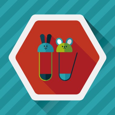 çengelli iğne ile uzun gölge, eps 10 düz simgesi