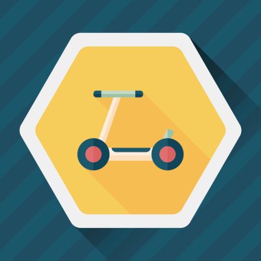 Scooter uzun gölge düz simgesi