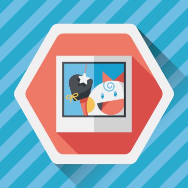 Uzun Gölge, eps10 ile yeni doğan fotoğraf düz simgesi