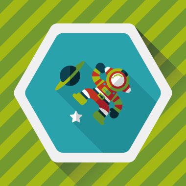 Uzun Gölge, eps10 ile uzay astronot düz simgesi