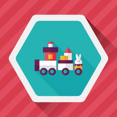 Tren oyuncak uzun gölge, eps10 düz simgesiyle