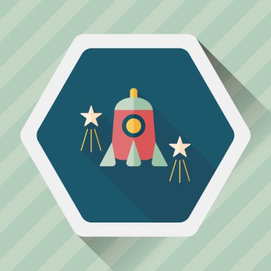 Uzun Gölge, eps10 roket düz simgesi