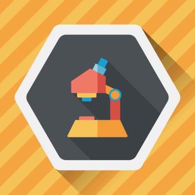 uzun gölge ile mikroskop düz simgesi