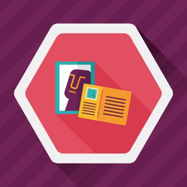 kartpostal uzun gölge düz simgesi