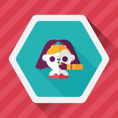 Gelinin düz ikonu, uzun gölgeli, eps10