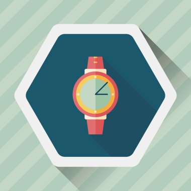 kol saati uzun gölge düz simgesi