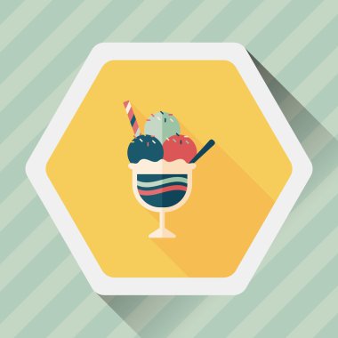 Uzun Gölge, eps10 dondurma düz simgesi