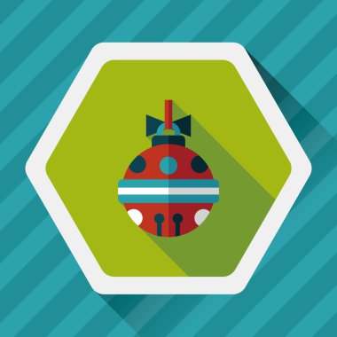 Uzun Gölge, eps10 ile Noel top düz simgesi