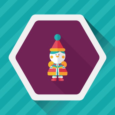 Uzun gölgeli Noel çocuğu düz ikonu, eps10