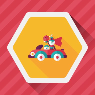 Düğün Çift düz simgesi ile uzun gölge, eps10