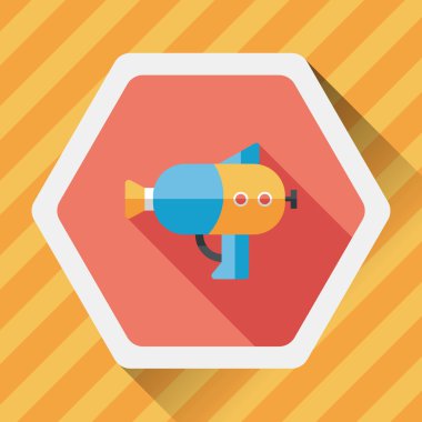 su tabancası ile uzun gölge düz simgesi