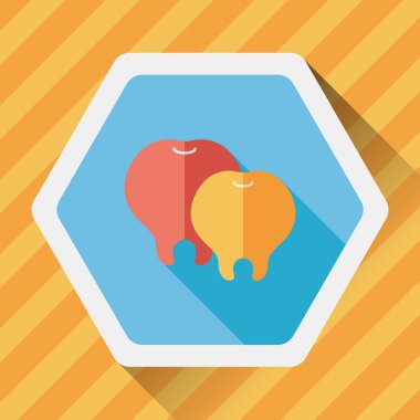 uzun gölge ile diş düz simgesi