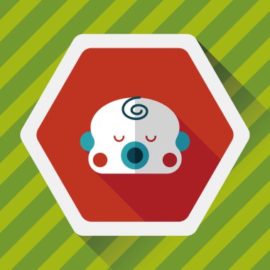 bebek çocuk düz simgesi ile uzun gölge, eps10