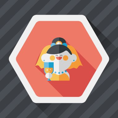 Gelinin düz ikonu, uzun gölgeli, eps10