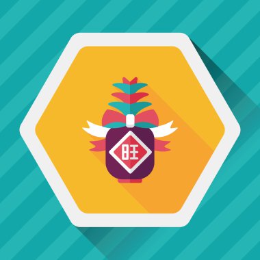 Çin yeni yılı uzun gölge pinea gönderdiğinizde, düz simgesiyle