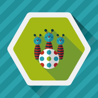 Uzun Gölge, eps10 ile bowling oyuncak düz simgesi