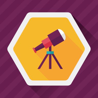teleskop ile uzun gölge, eps10 düz simgesi