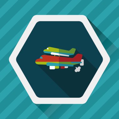 Uzay gemisi ile uzun gölge, eps10 düz simgesi