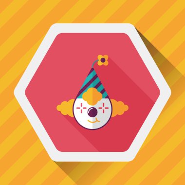 Palyaço uzun gölge, eps10 düz simgesi