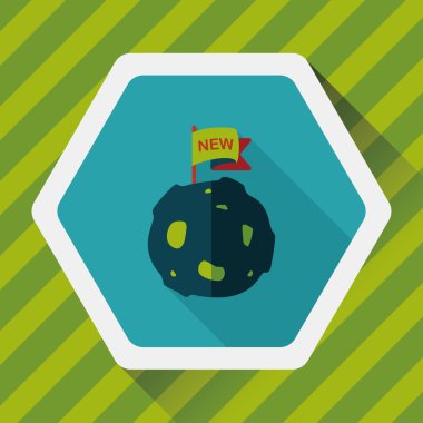 Uzun Gölge, eps10 ile alan gezegen düz simgesi