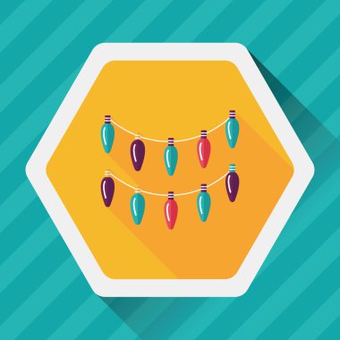 Uzun Gölge, eps10 Noel ışık düz simgesiyle