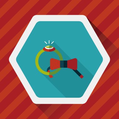 düz uzun gölge, eps10 simgesiyle damat kravat ve yüzük