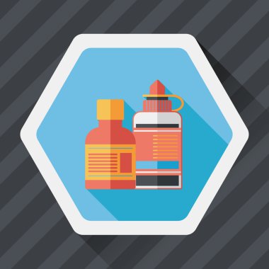 uzun gölge ile tıbbi şişe düz simgesi