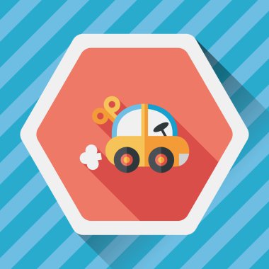 oyuncak araba düz simgesi ile uzun gölge, eps10