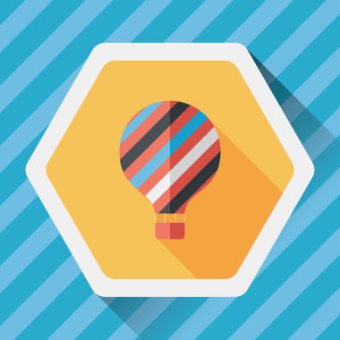 sıcak hava balonu uzun gölge düz simgesiyle