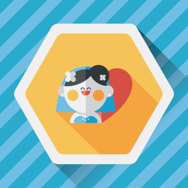 Gelinin düz ikonu, uzun gölgeli, eps10