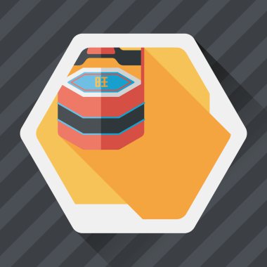 Çin yeni yıl hediye kutusu düz simgesiyle uzun gölge, eps10