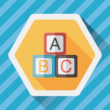 Uzun Gölge, eps 10 ile ABC blokları düz simgesi