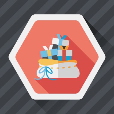 Noel kızı düz simgesi ile uzun gölge, eps10