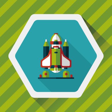 Uzun Gölge, eps10 ile alan roket düz simgesi