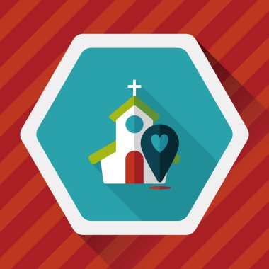 Uzun Gölge, eps10 düğün kilise düz simgesiyle