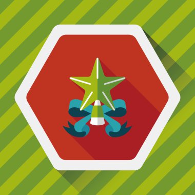 Noel yıldız düz simgesi ile uzun gölge, eps10