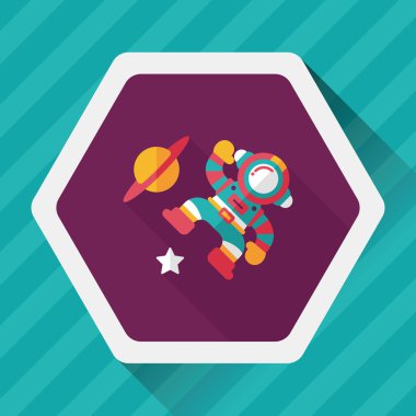 Uzun Gölge, eps10 ile uzay astronot düz simgesi