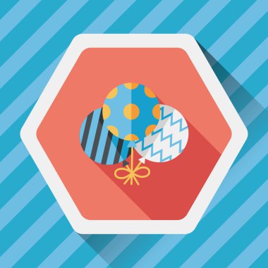 Balonlar düz simgesi ile uzun gölge, eps10