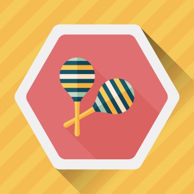 Uzun Gölge, eps10 ahşap rattle düz simgesi