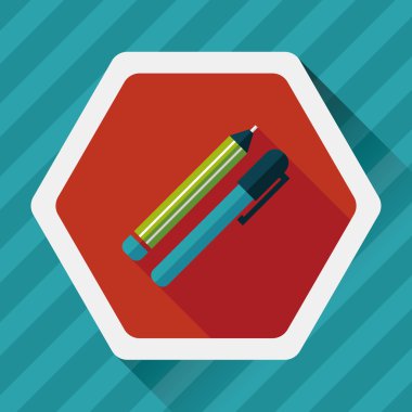 Uzun Gölge, eps10 kalem ve kurşun kalem düz simgesi