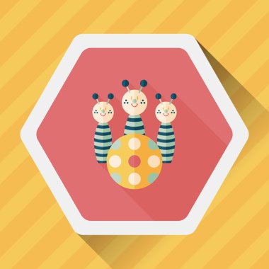 Uzun Gölge, eps10 ile bowling oyuncak düz simgesi