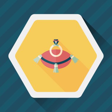 Elmas yüzük düz simgesi ile uzun gölge, eps10 teklif