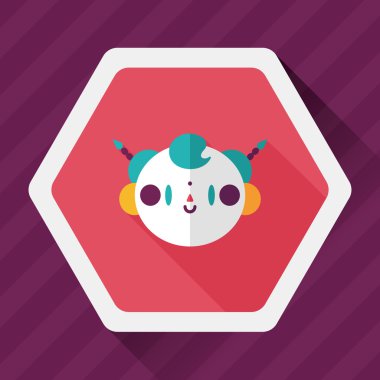 Çin yeni yılı çocuk düz simgesi ile uzun gölge, eps10