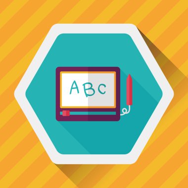 uzun gölge ile çocuk çizim kurulu düz simgesi