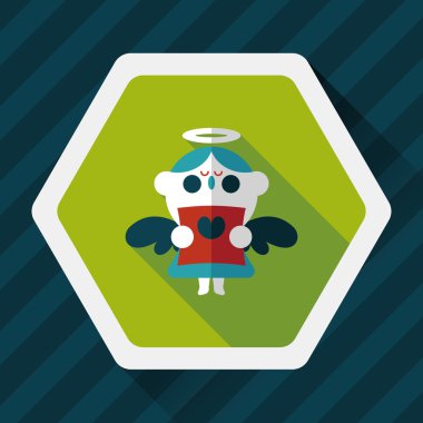 Düğün melek Korosu düz simgesiyle uzun gölge, eps10