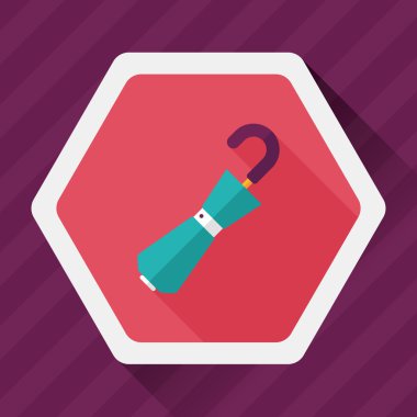 şemsiye uzun gölge düz simgesi