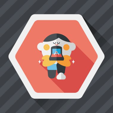 Elmas yüzük düz simgesi ile uzun gölge, eps10 teklif