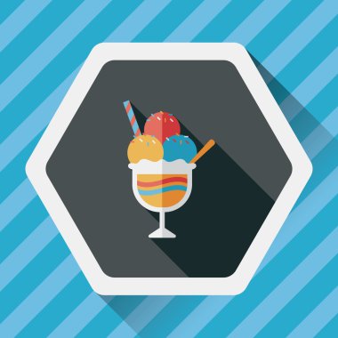 Uzun Gölge, eps10 dondurma düz simgesi