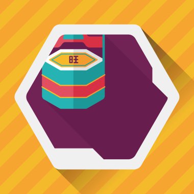 Çin yeni yıl hediye kutusu düz simgesiyle uzun gölge, eps10