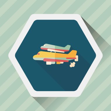 Uzay gemisi ile uzun gölge, eps10 düz simgesi